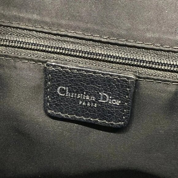 Auth DIOR/ChristianDior Flower,Trotter - Black Jacquard Leather Tote Bag - Picture 6 of 16